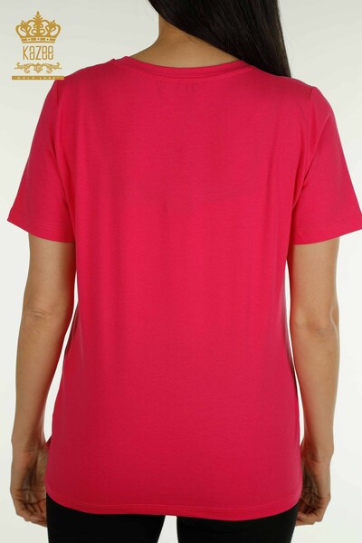 Venta al por mayor Blusa de Mujer Manga Corta Fucsia - 79563 | KAZEE - 7