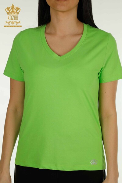 Kazee - Venta al por mayor Blusa de Mujer Manga Corta Verde Pistacho - 79561 | KAZEE (1)