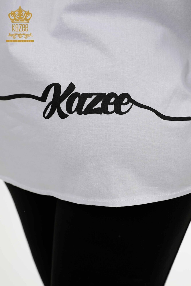 Venta al por mayor Camisa Mujer Bolsillo Detallado Blanco - 20312 | kazee - 5