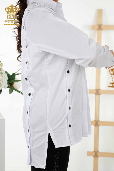 inventar Berri suma Venta al por mayor Camisa de Mujer - Detalle de Botones - Blanca - 20328 |  kazee
