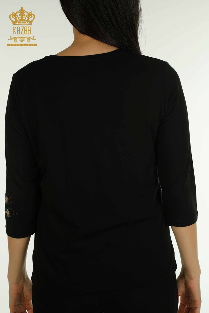 Venta al por mayor Blusa de Mujer con Detalle de Bolsillo Negro - 79477 | KAZEE - 9