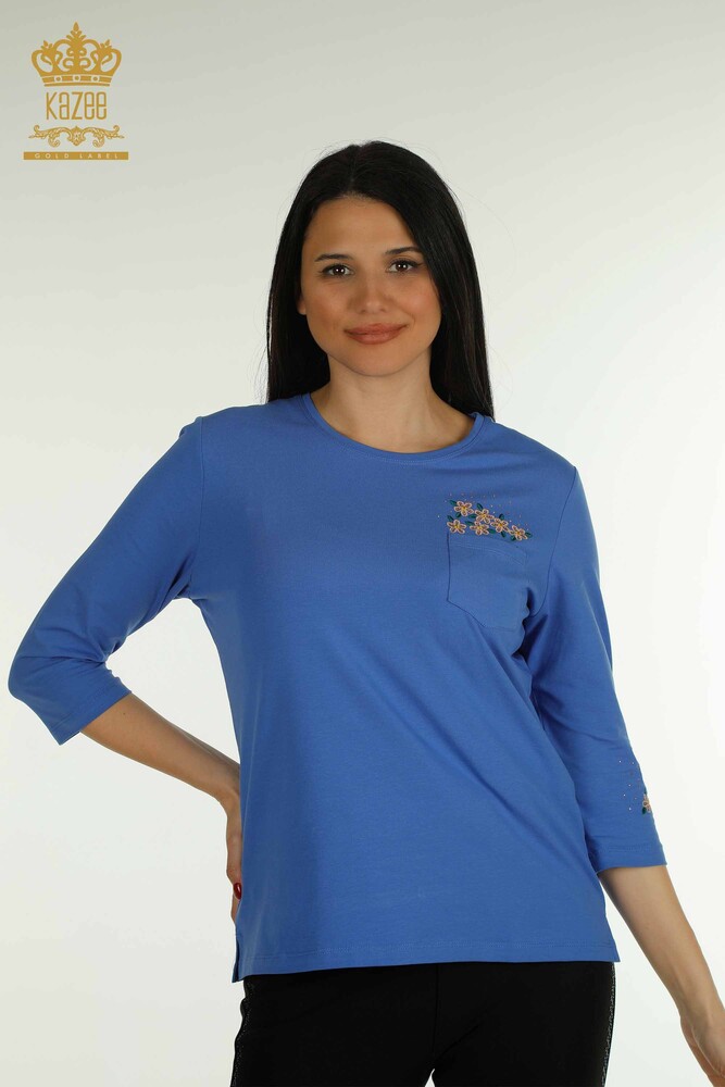 Venta al por mayor Blusa de Mujer con Detalle de Bolsillo Saks - 79477 | KAZEE - 1