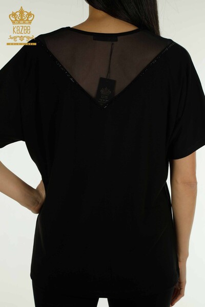 Al por Mayor Blusa de Mujer - Piedra Bordada - Negra - 79107 | kazee - 6