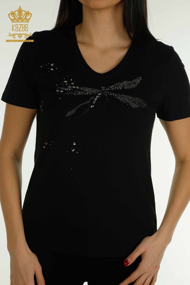 Venta al por mayor Blusa de Mujer - Piedra Bordada - Negra - 79362 | kazee - 2