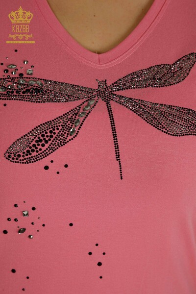 Venta al por mayor Blusa de Mujer - Piedra Bordada - Rosa - 79362 | kazee - 3