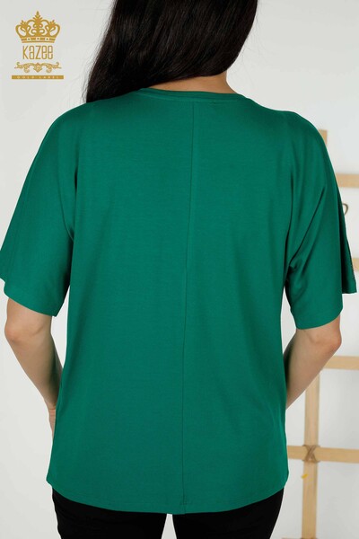 Venta al por mayor Blusa de Mujer - Piedra Bordada - Verde - 77487 | kazee - 9