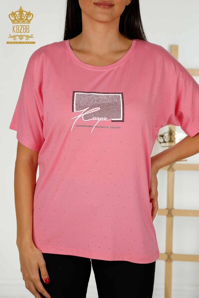 Venta al por mayor Blusa de Mujer - Cristal Piedra Bordada - Rosa - 79389 | kazee - 2