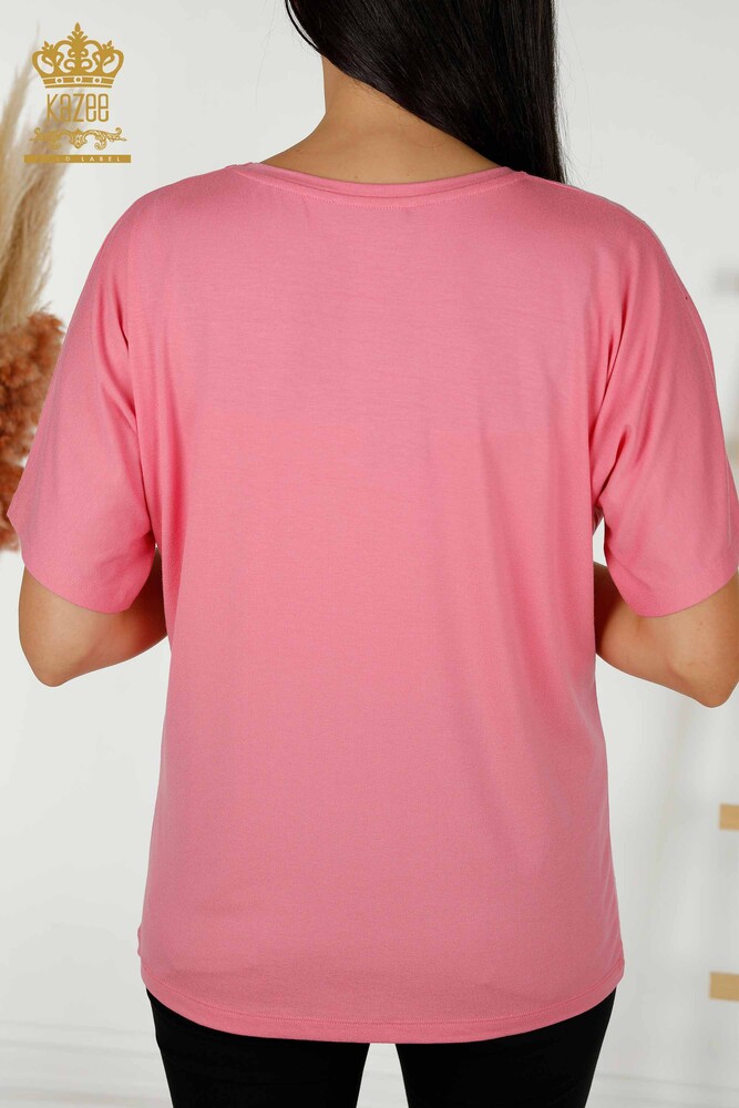 Venta al por mayor Blusa de Mujer - Cristal Piedra Bordada - Rosa - 79389 | kazee - 8