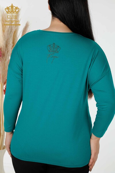 Venta al por mayor Blusa Mujer Cristal Bordado Verde - 77935 | kazee - 7