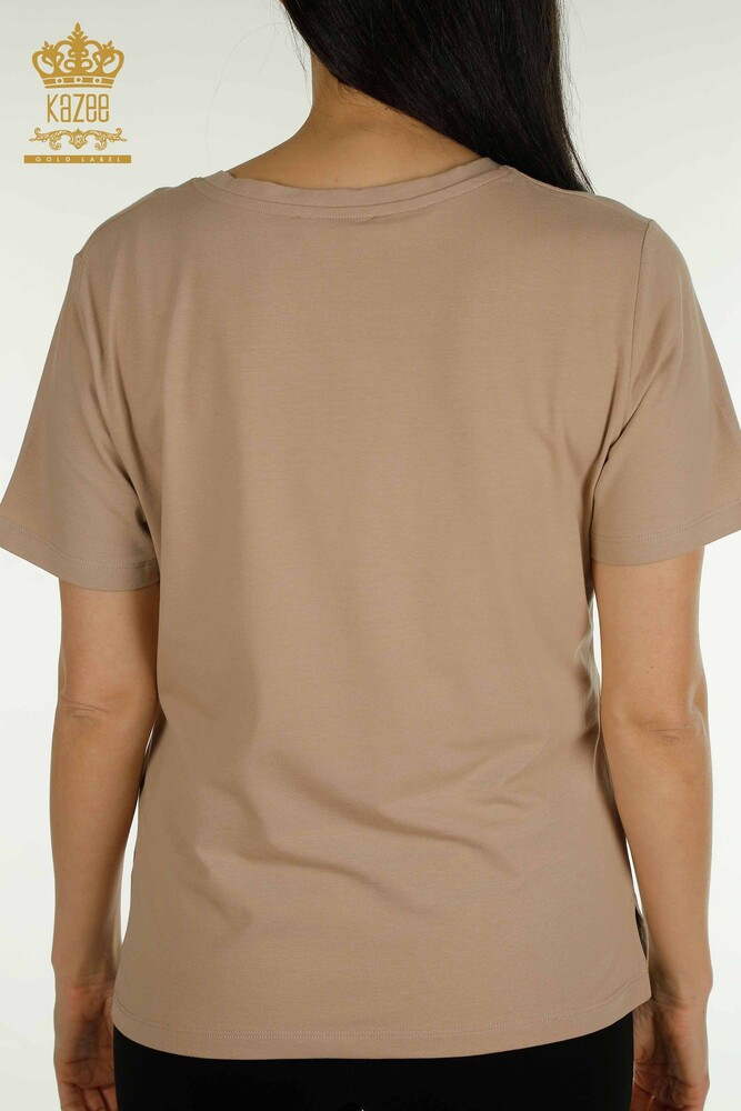 Venta al por mayor Blusa de Mujer Cuello en V Beige Oscuro - 79564 | KAZEE - 7