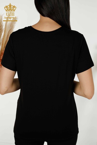 Venta al por mayor Blusa de Mujer - Cuello V - Negra - 79179 | kazee - 7