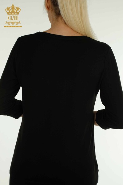 Venta al por mayor Blusa de Mujer - Cuello V - Negra - 79309 | kazee - 11