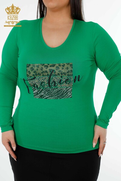 Venta al por mayor Blusa Mujer Cuello V Verde - 79006 | kazee - 2