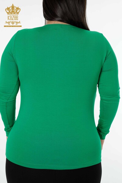 Venta al por mayor Blusa Mujer Cuello V Verde - 79006 | kazee - 6