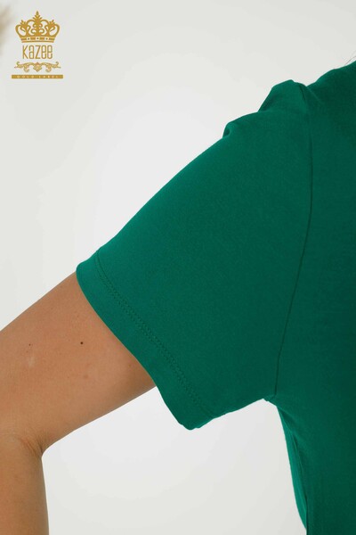 Venta al por mayor Blusa de Mujer - Cuello V - Verde - 79179 | kazee - 4