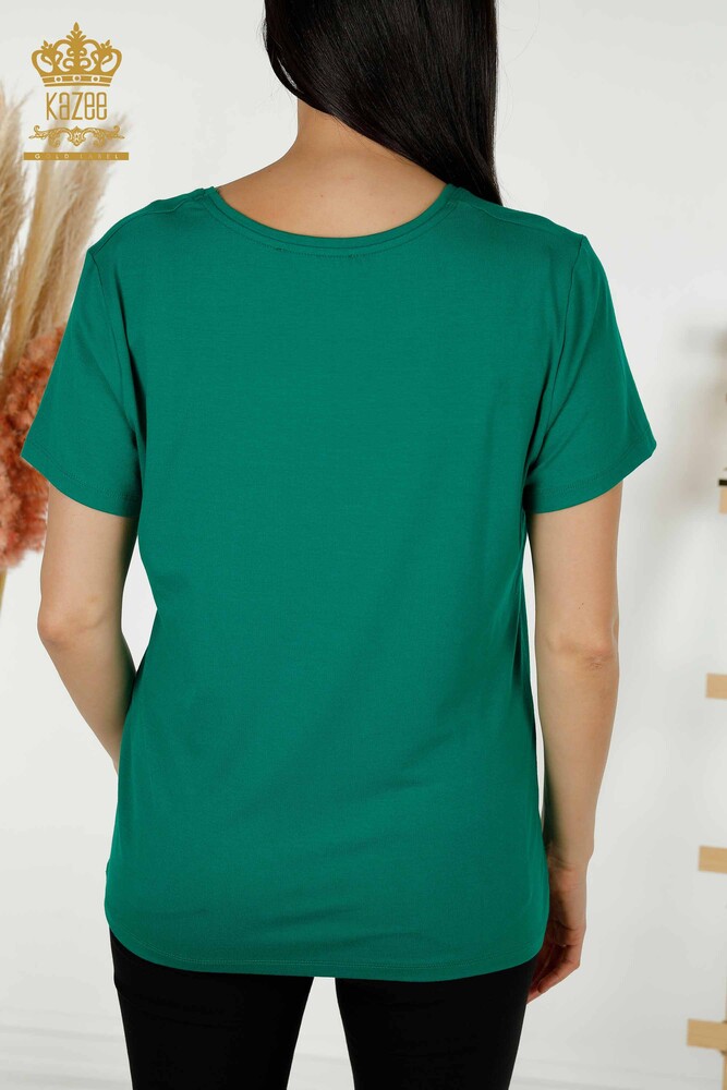 Venta al por mayor Blusa de Mujer - Cuello V - Verde - 79179 | kazee - 7