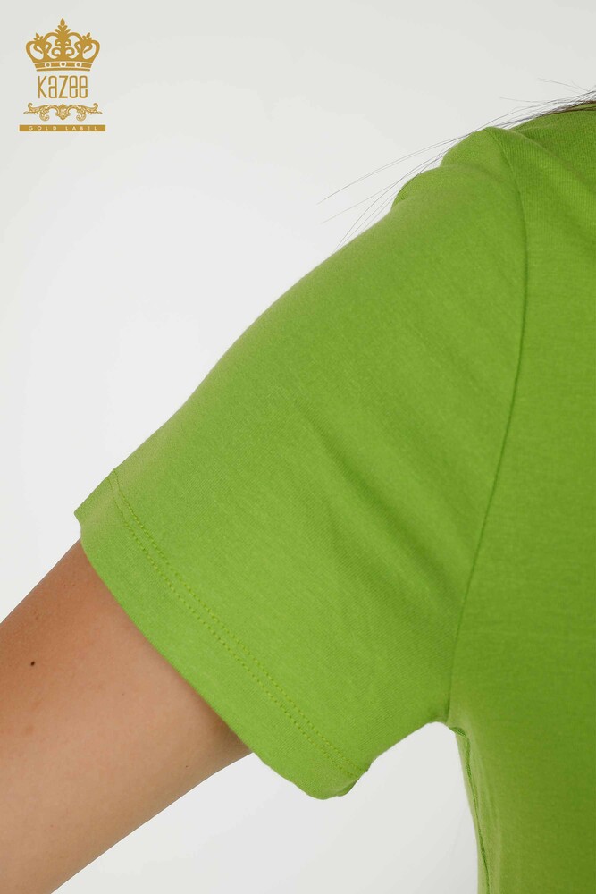 Venta al por mayor Blusa de Mujer - Cuello V - Verde Pistacho - 79179 | kazee - 4