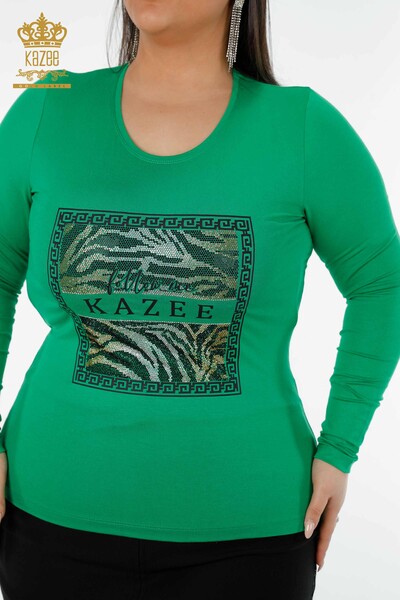 Venta al por mayor Blusa de Mujer Estampada Verde - 78997 | kazee - 2