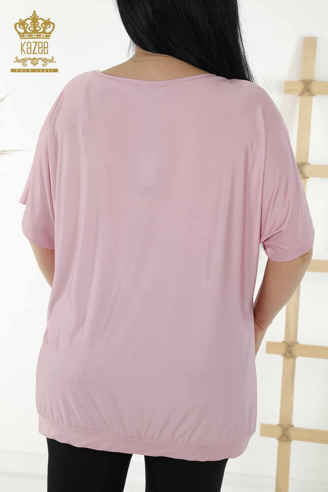 Venta al por mayor Blusa Mujer - Estampado Digital - Rosa - 77755 | kazee - 7