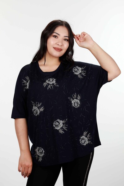 Venta al por mayor Blusa De Mujer Con Bordado De Flores Piedra Bordada - 78898 | kazee - 6