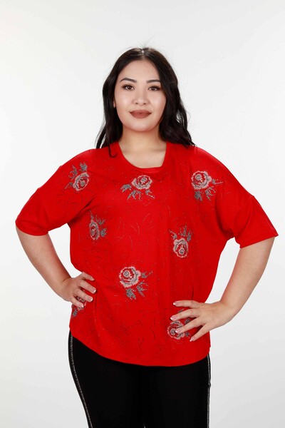 Venta al por mayor Blusa De Mujer Con Bordado De Flores Piedra Bordada - 78898 | kazee - 12