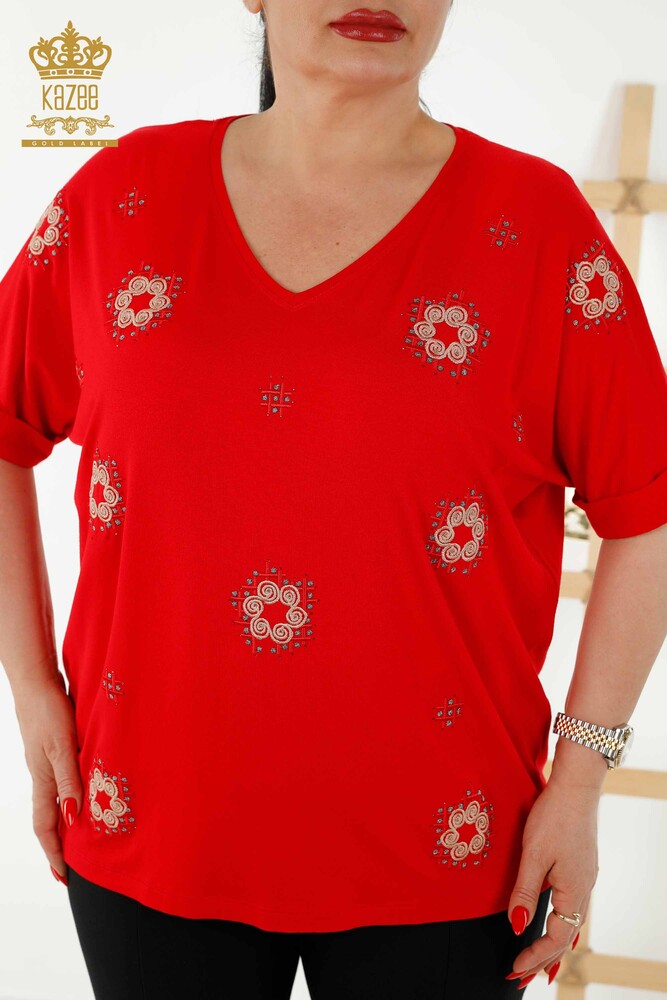 Venta al por mayor Blusa Mujer Estampado Floral Roja - 78879 | kazee - 2