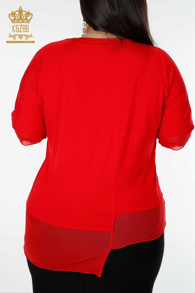 Venta al por mayor Blusa Mujer Estampado Floral Roja - 79031 | kazee - 11