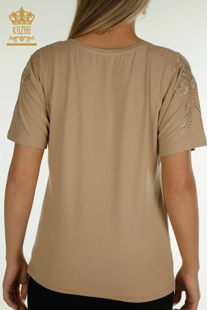 Venta al por mayor Blusa de Mujer - Estampado Floral - Beige - 79093 | kazee - 8