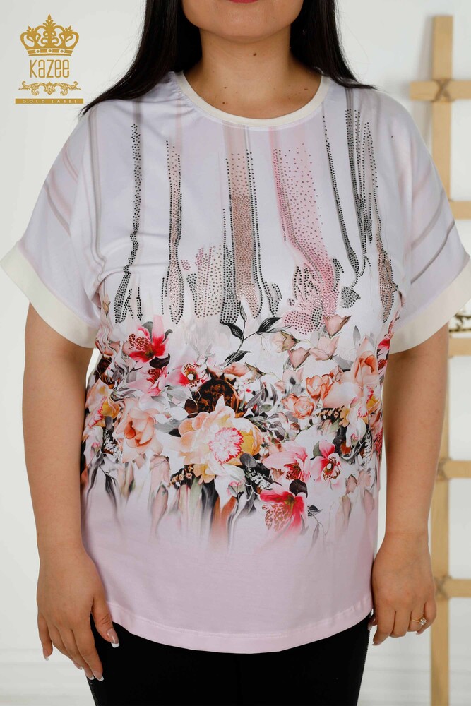 Venta al por mayor Blusa Mujer - Estampado Floral - Digital - 79253 | kazee - 2