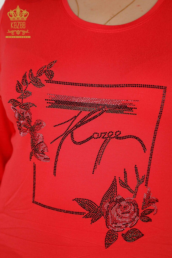 Venta al por mayor Blusa de Mujer - Estampado Floral - Flor de Granada - 79042 | kazee - 3