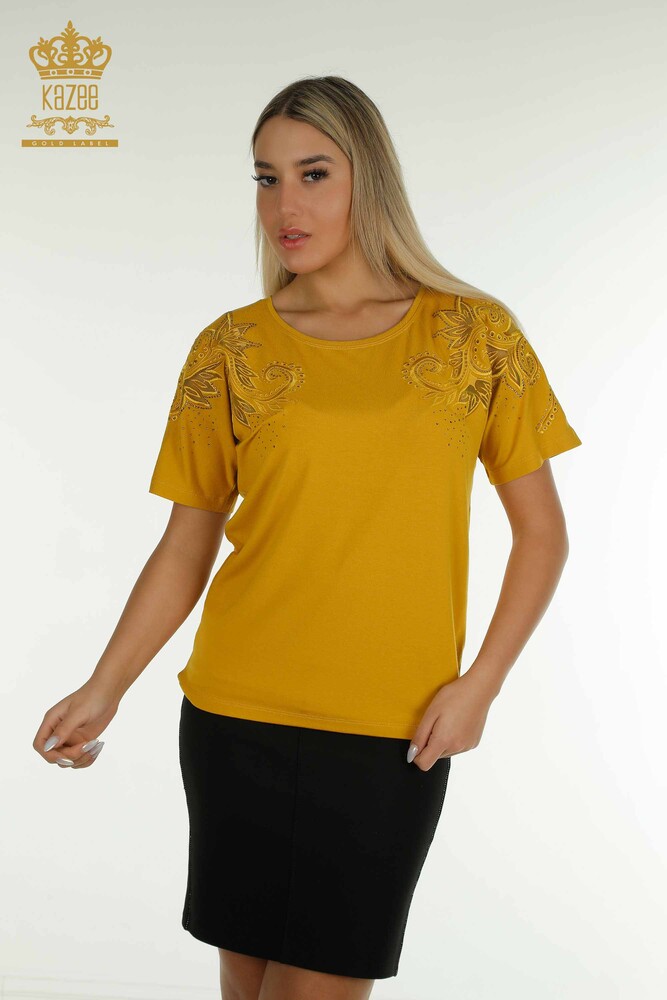 Venta al por mayor Blusa Mujer - Estampado Floral Azafrán - 79093 | kazee - 1