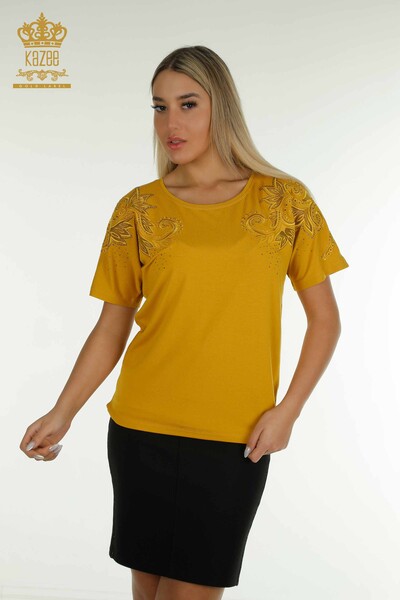 Venta al por mayor Blusa Mujer - Estampado Floral Azafrán - 79093 | kazee 