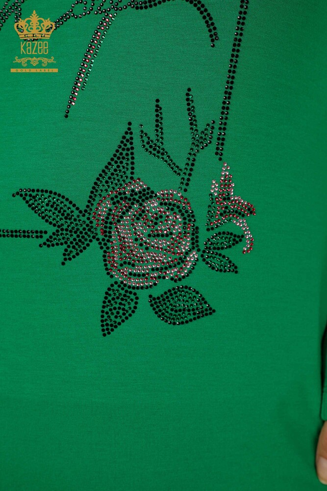 Venta al por mayor Blusa Mujer - Estampado Floral - Verde - 79042 | kazee - 4