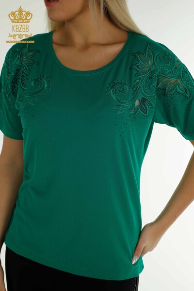 Venta al por mayor Blusa de Mujer - Estampado Floral - Verde - 79093 | kazee - 2