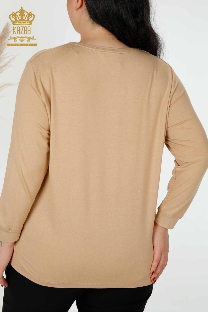 Venta al por mayor Blusa Mujer Patrón Hoja Beige - 77913 | kazee - 7