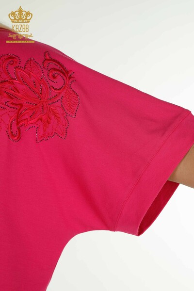 Venta al por mayor Blusa Mujer Estampado Hojas Fucsia - 79090 | kazee - 4