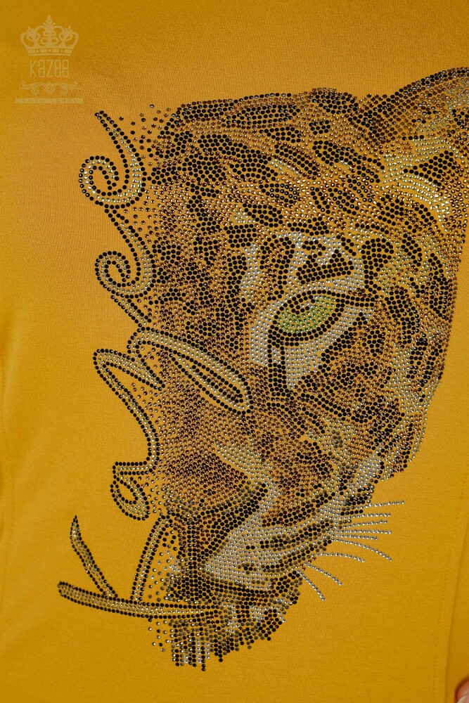 Venta al por mayor Blusa Mujer - Estampado Leopardo - Azafrán - 79040 | kazee - 3