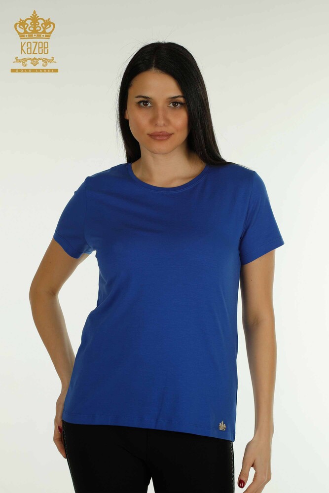 Venta al por mayor Blusa de Mujer - Manga Corta - Azul Oscuro - 79178 | kazee - 1