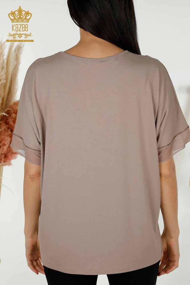 Venta al por mayor Blusa de Mujer - Patrón Mariposa - Mink - 79103 | kazee - 7