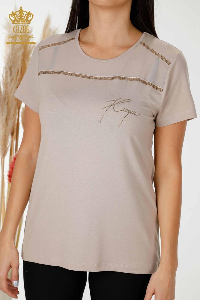 Venta al por mayor Blusa de Mujer Modelo Americano Beige - 78857 | kazee - 2