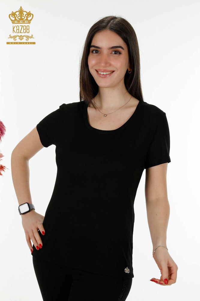 Venta al por mayor Blusa de Mujer Modelo Americano Negra - 79177 | kazee - 1