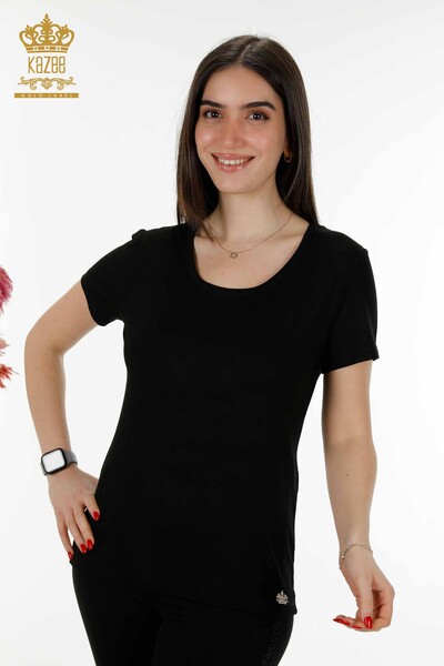 Venta al por mayor Blusa de Mujer Modelo Americano Negra - 79177 | kazee - Kazee