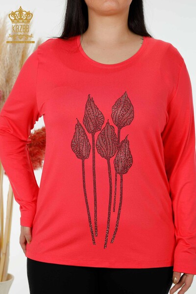 Venta al por mayor Blusa de Mujer Flor de Granada Bordada en Piedra - 79041 | kazee - 2