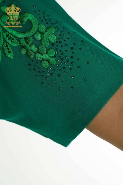 Venta al por mayor Blusa de Mujer - Piedra Bordada - Verde - 79097 | kazee - 5