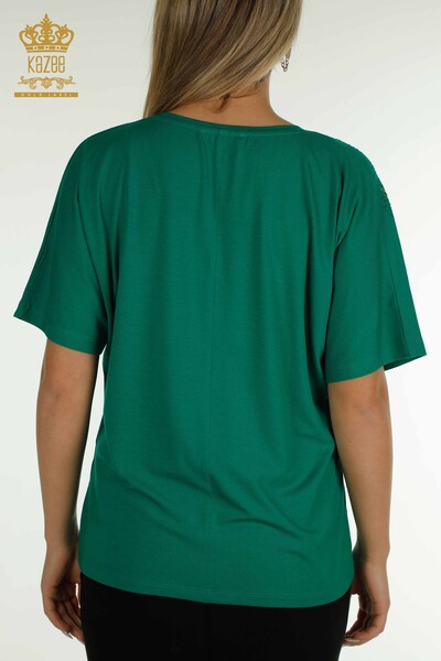 Venta al por mayor Blusa de Mujer - Piedra Bordada - Verde - 79097 | kazee - 7