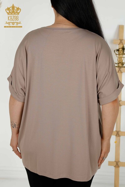 Venta al por mayor Blusa de Mujer - Piedra Bordada - Mink - 79321 | kazee - 7