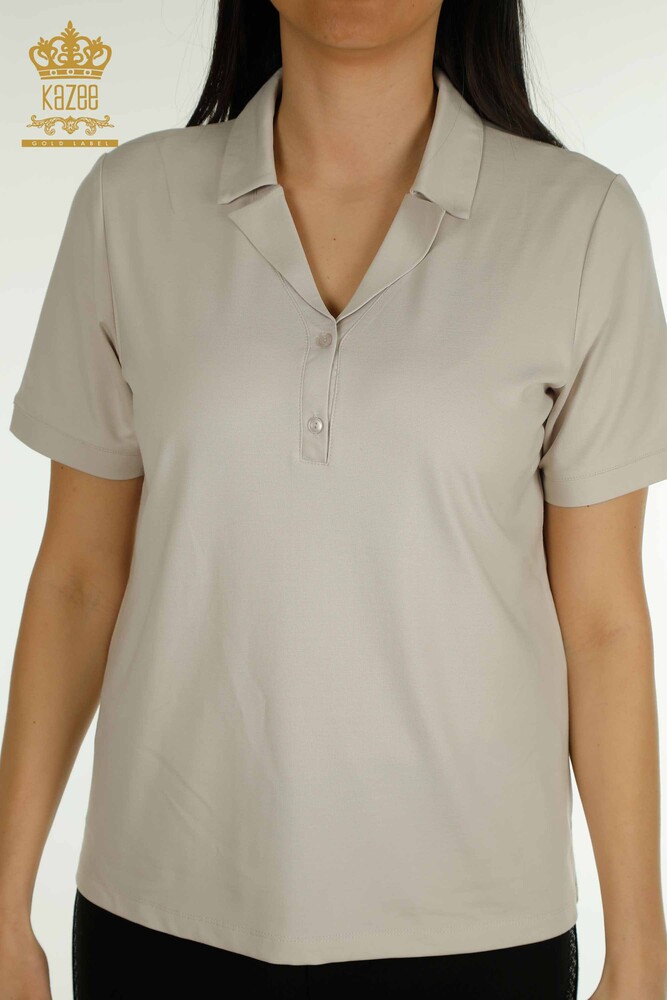 Venta al por mayor Blusa de Mujer Cuello Polo Piedra - 79503 | KAZEE - 2