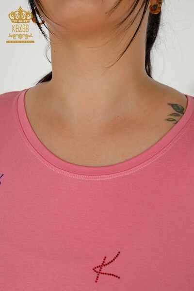 Venta al por mayor Blusa de Mujer - Cuello Redondo - Rosa - 79333 | kazee - 5