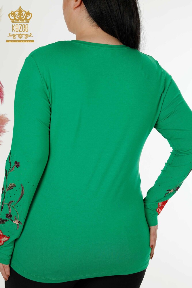 Venta al por mayor Blusa Mujer Rosa Estampada Verde - 79044 | kazee - 7