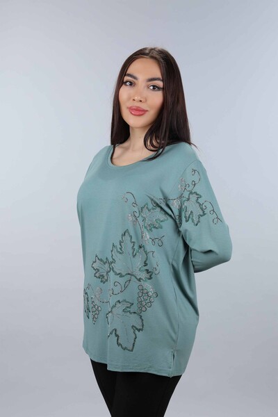 Venta al por mayor Blusa Mujer Tallas Grandes Patrón Hoja - 77909 | kazee - Thumbnail